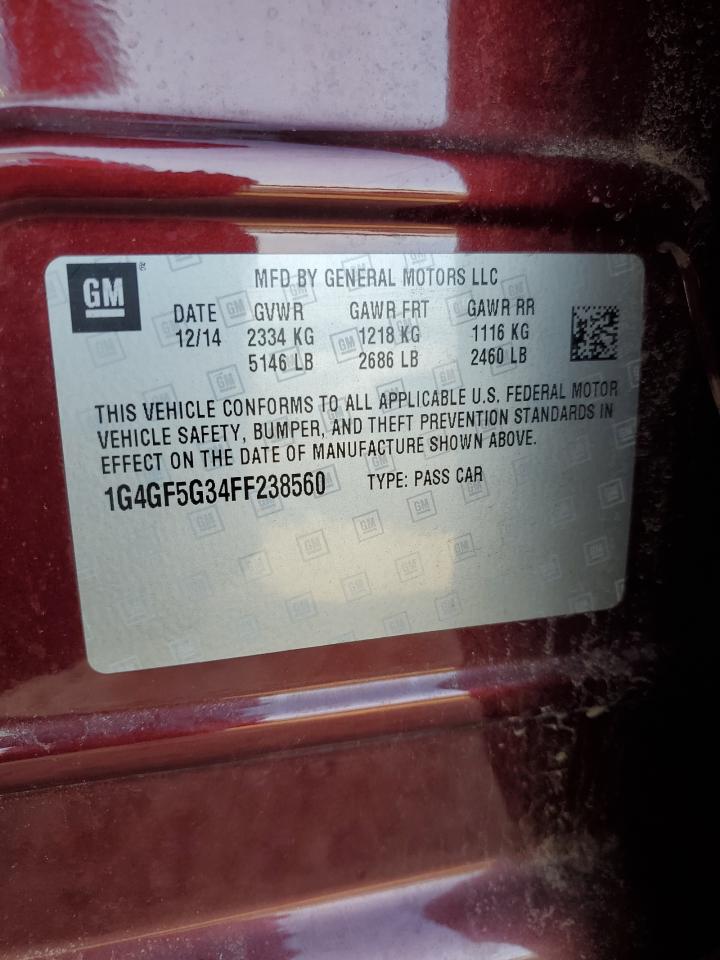 2015 Buick Lacrosse Premium VIN: 1G4GF5G34FF238560 Lot: 82765055