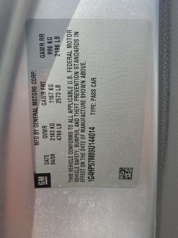 2009 Buick Lucerne Cx VIN: 1G4HP57M89U144014 Lot: 85562535