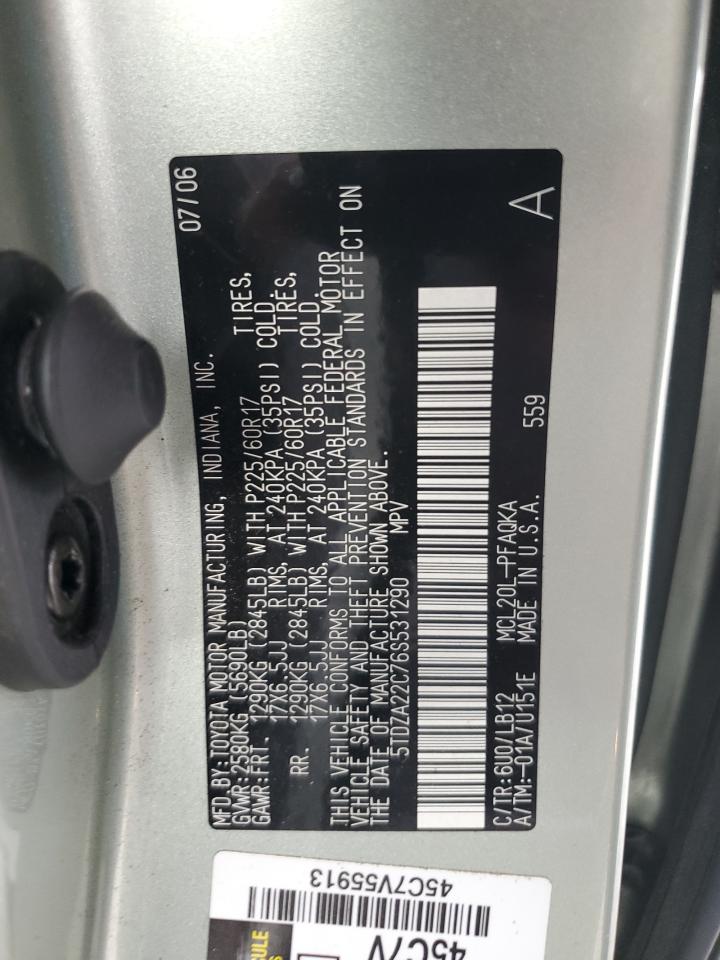 2006 Toyota Sienna Xle VIN: 5TDZA22C76S531290 Lot: 85746595