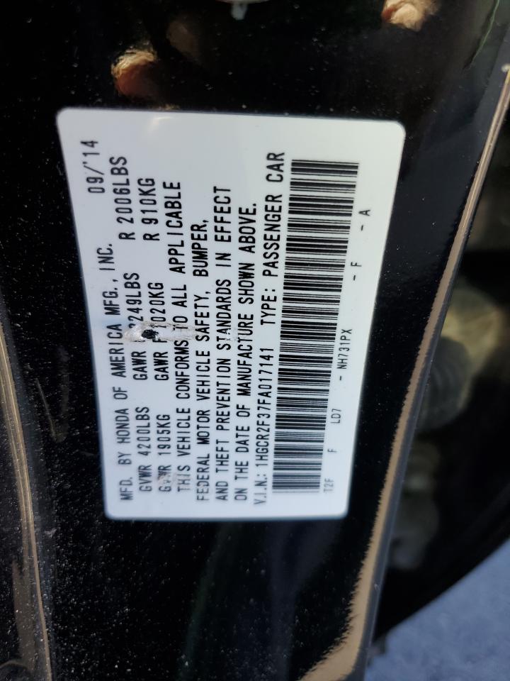 2015 Honda Accord Lx VIN: 1HGCR2F37FA017141 Lot: 90144375