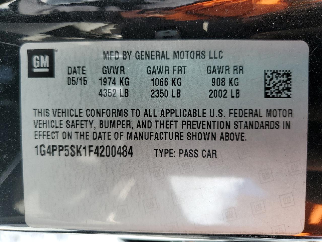 2015 Buick Verano VIN: 1G4PP5SK1F4200484 Lot: 85925725