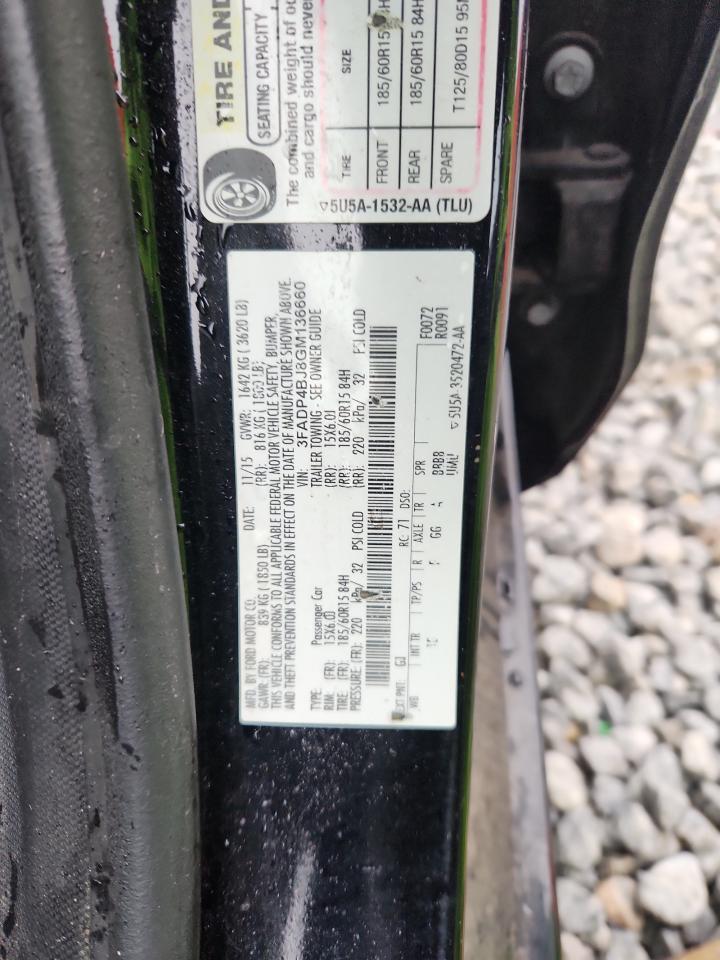 2016 Ford Fiesta Se VIN: 3FADP4BJ8GM136660 Lot: 90038255