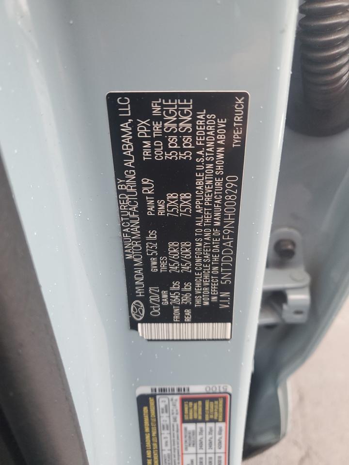 2022 Hyundai Santa Cruz Sel Premium VIN: 5NTJDDAF9NH008290 Lot: 90594835