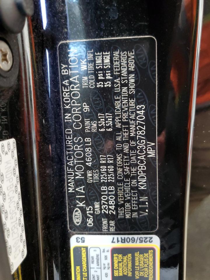 2016 Kia Sportage Lx VIN: KNDPBCAC3G7827043 Lot: 86308005