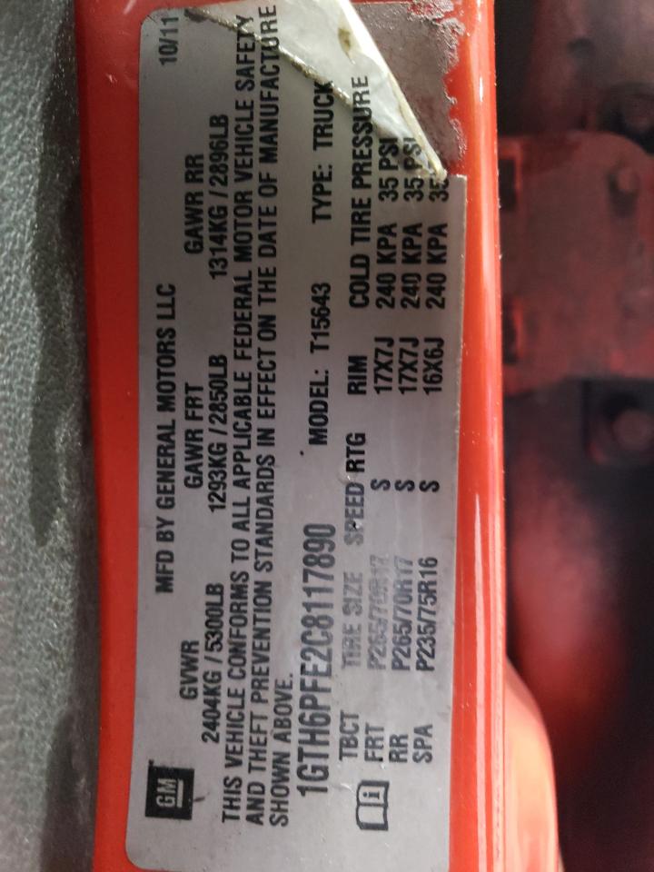 2012 GMC Canyon Sle-2 VIN: 1GTH6PFE2C8117890 Lot: 89897115