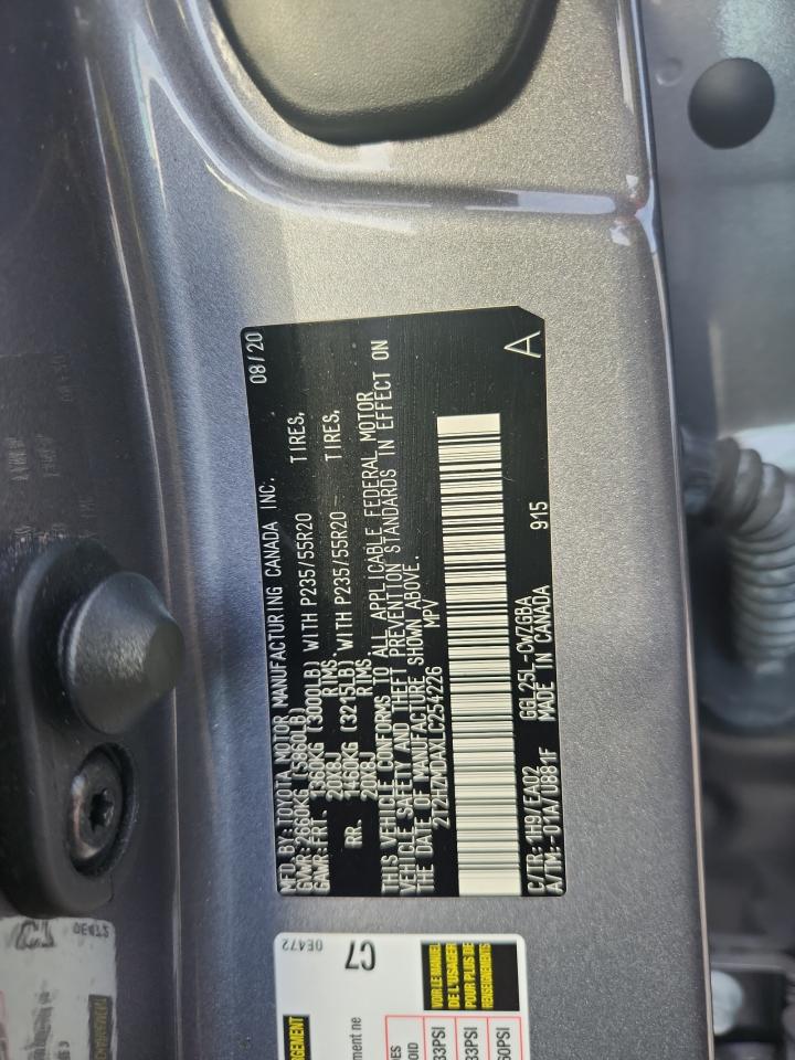 2020 Lexus Rx 350 VIN: 2T2HZMDAXLC254226 Lot: 85523025