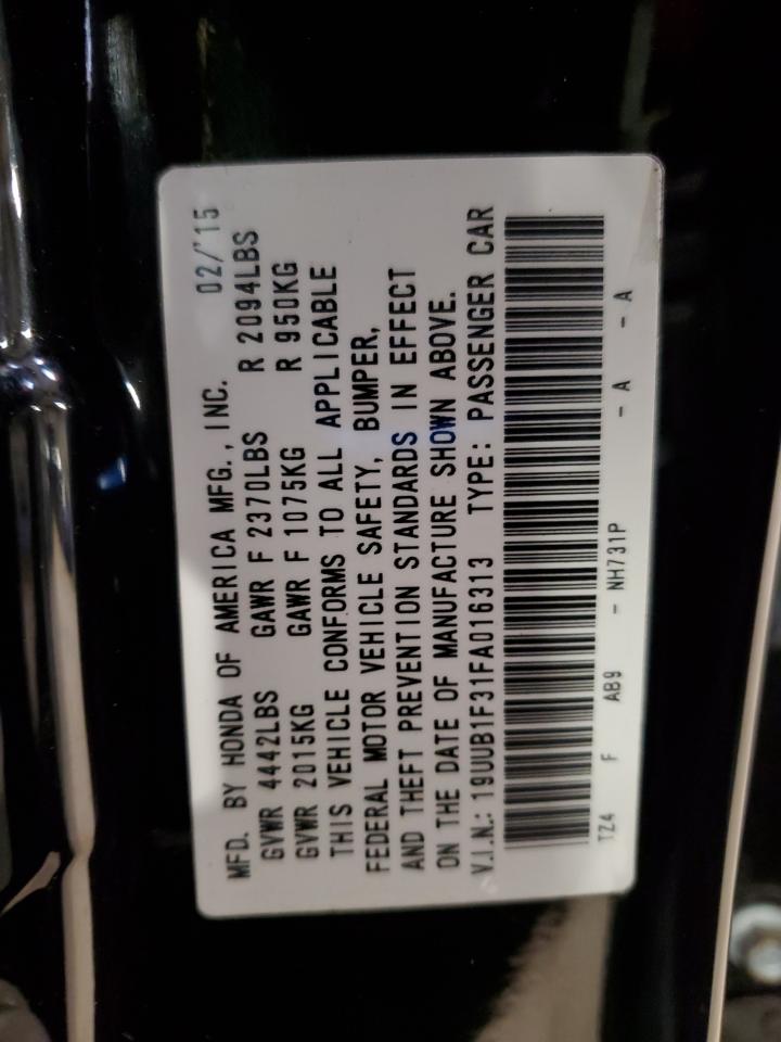 2015 Acura Tlx VIN: 19UUB1F31FA016313 Lot: 86432625