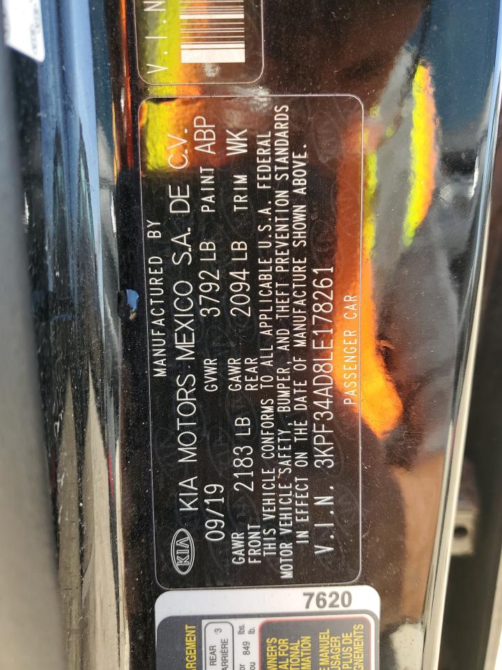 2020 Kia Forte Gt Line VIN: 3KPF34AD8LE178261 Lot: 84625445