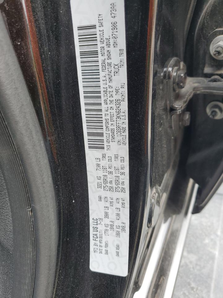 2019 Ram 1500 Big Horn/Lone Star VIN: 1C6SRFFT3KN624326 Lot: 84884335