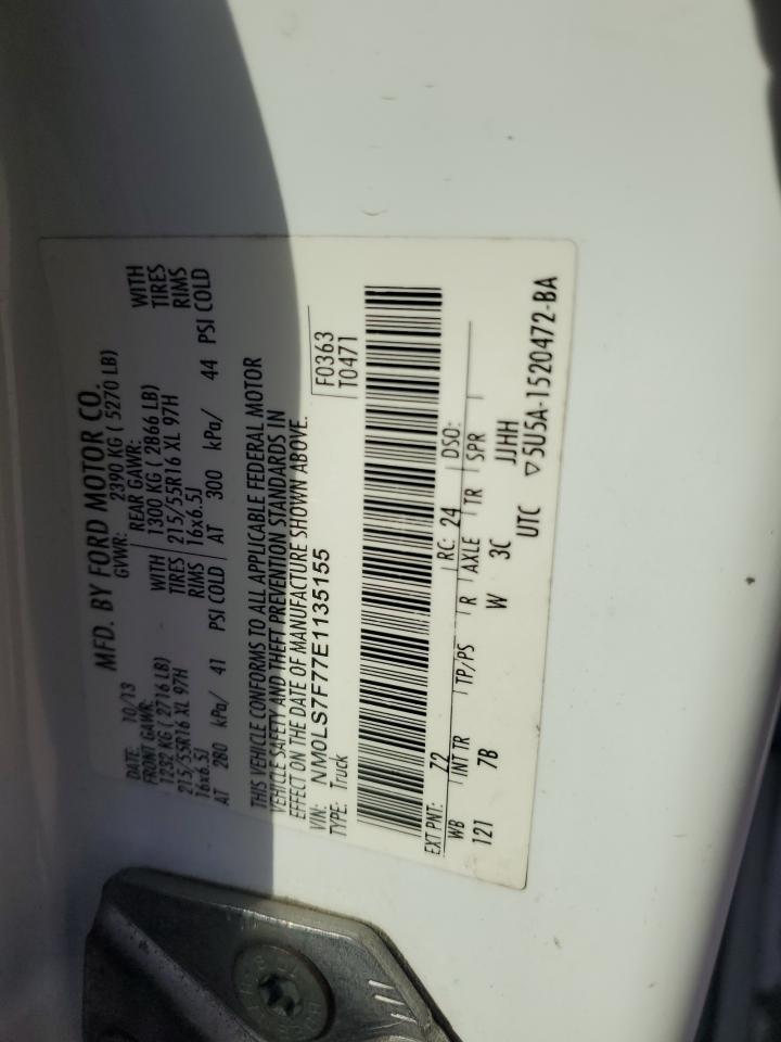 2014 Ford Transit Connect Xlt VIN: NM0LS7F77E1135155 Lot: 85120715