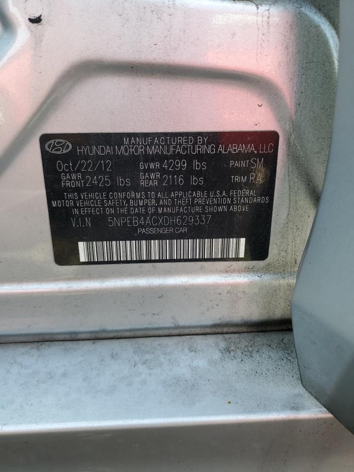 2013 Hyundai Sonata Gls VIN: 5NPEB4ACXDH629337 Lot: 81266305