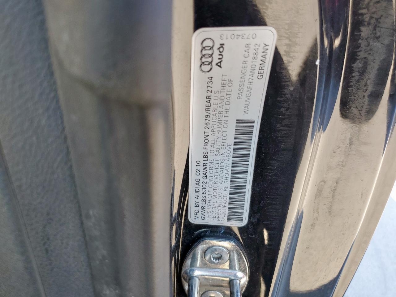 2010 Audi S5 Prestige VIN: WAUVGAFH7AN018842 Lot: 82211155