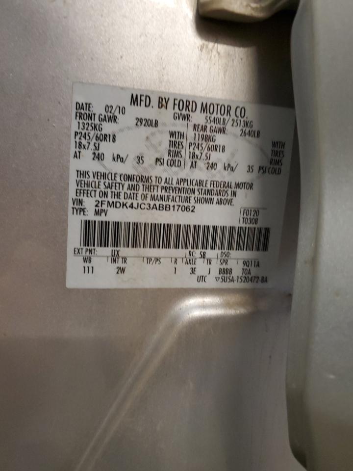 2010 Ford Edge Sel VIN: 2FMDK4JC3ABB17062 Lot: 82397945