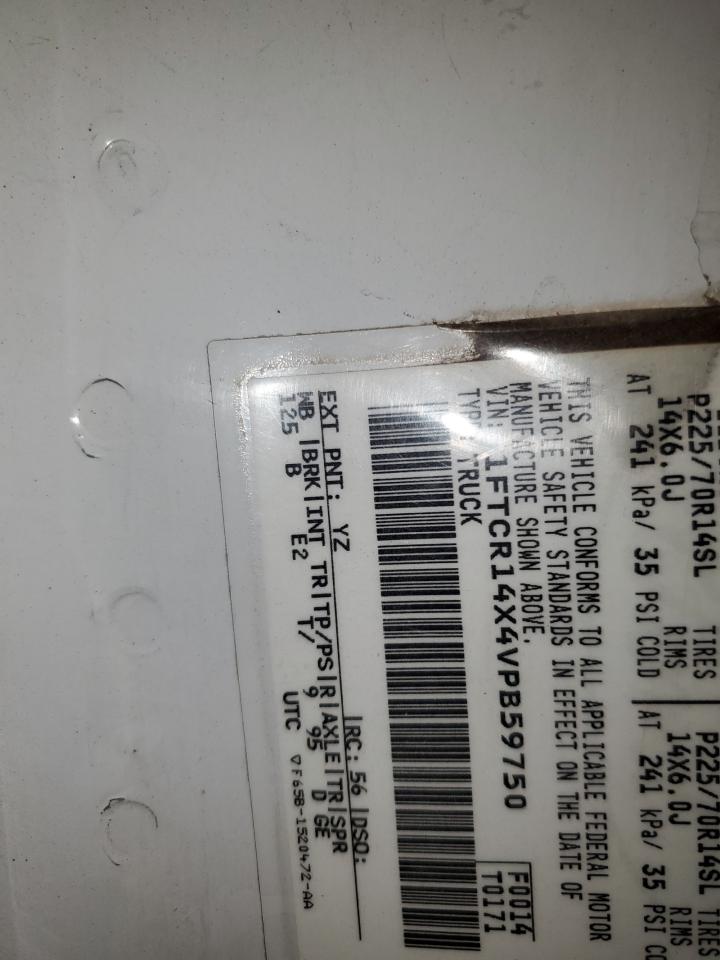 1997 Ford Ranger Sup VIN: B59750 Lot: 90552885