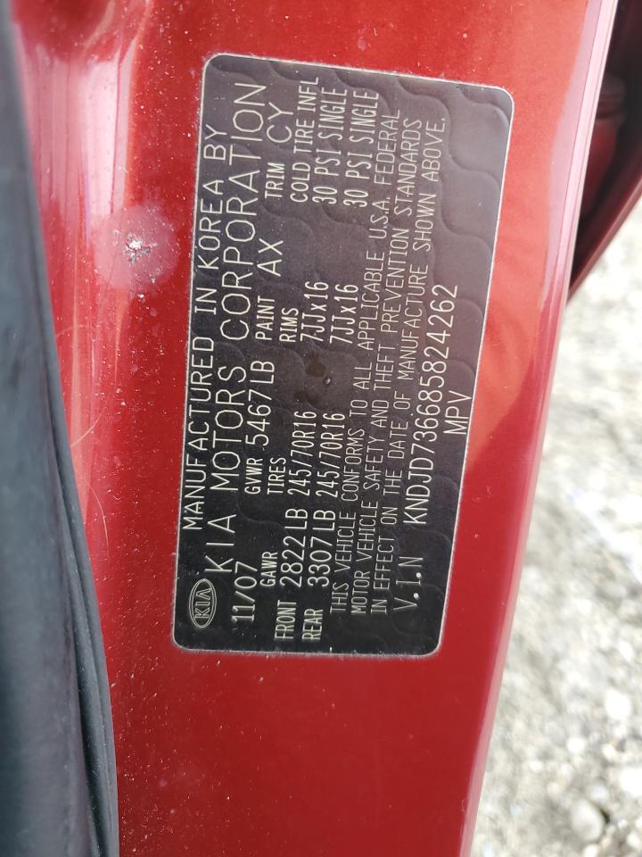 2008 Kia Sorento Ex VIN: KNDJD736685824262 Lot: 85688195