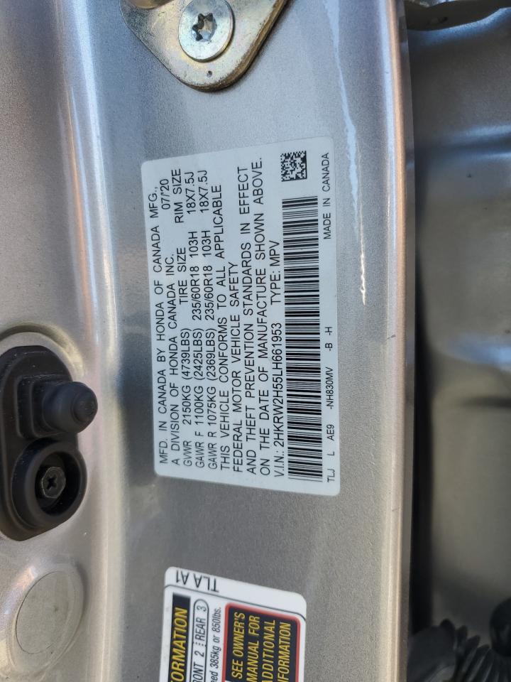 2020 Honda Cr-V Ex VIN: 2HKRW2H55LH661953 Lot: 85819405