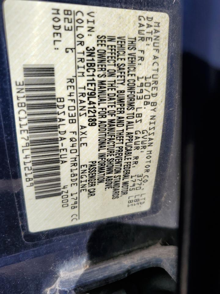 2009 Nissan Versa S VIN: 3N1BC11E79L412189 Lot: 85767955