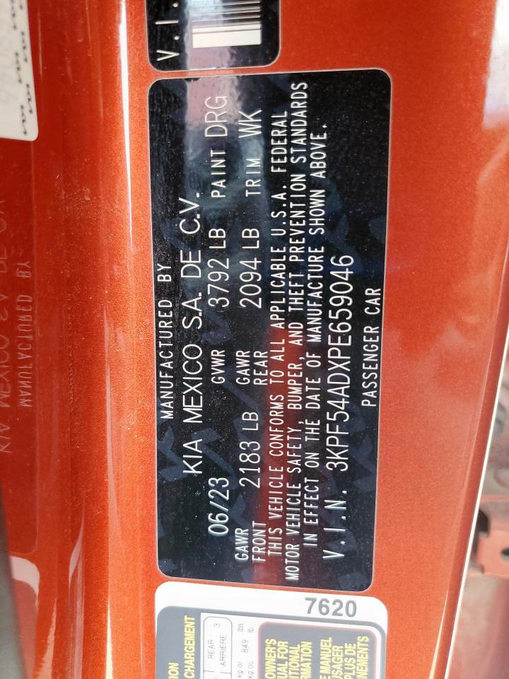 2023 Kia Forte Gt Line VIN: 3KPF54ADXPE659046 Lot: 83853705