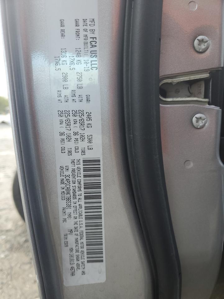 2019 Dodge Journey Se VIN: 3C4PDCABXKT865391 Lot: 82475005