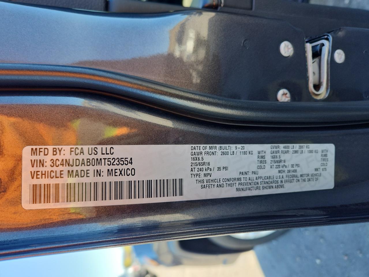 2021 Jeep Compass Sport VIN: 3C4NJDAB0MT523554 Lot: 85908985