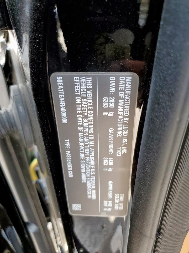 2024 Lucid Motors Air Touring VIN: 50EA1TEA4RA009906 Lot: 82281255