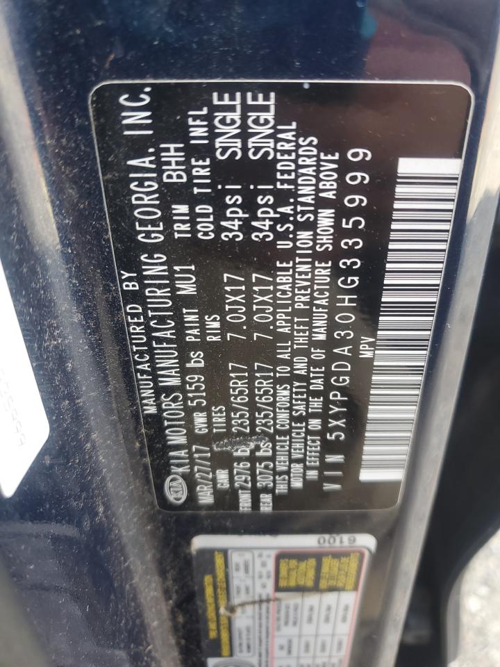 2017 Kia Sorento Lx VIN: 5XYPGDA30HG335999 Lot: 84714665