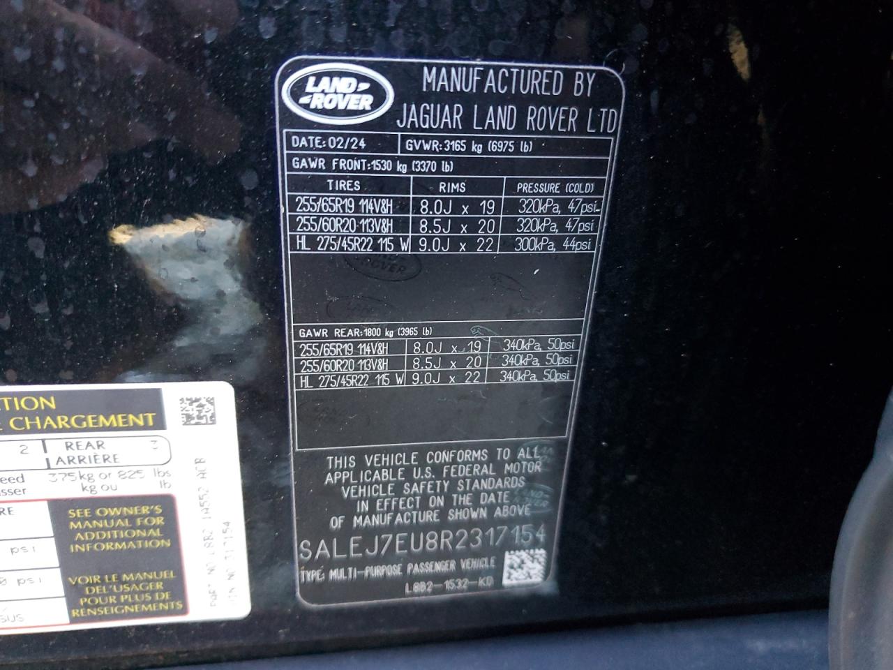 2024 Land Rover Defender 110 S VIN: SALEJ7EU8R2317154 Lot: 82395455