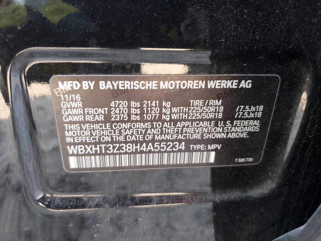 2017 BMW X1 xDrive28I VIN: WBXHT3Z38H4A55234 Lot: 89856335