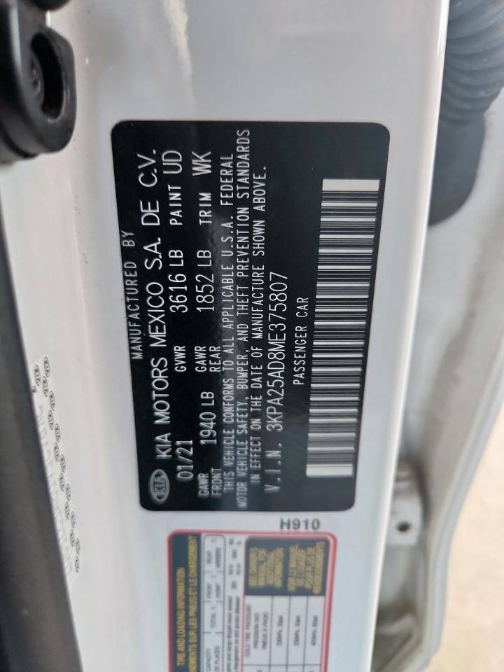 2021 Kia Rio S VIN: 3KPA25AD8ME375807 Lot: 82187585