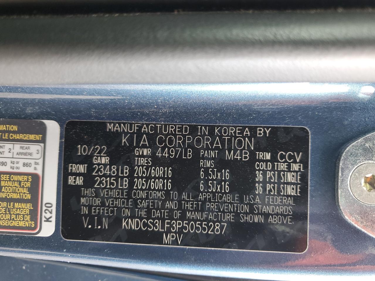 2023 Kia Niro Ex VIN: KNDCS3LF3P5055287 Lot: 82526595