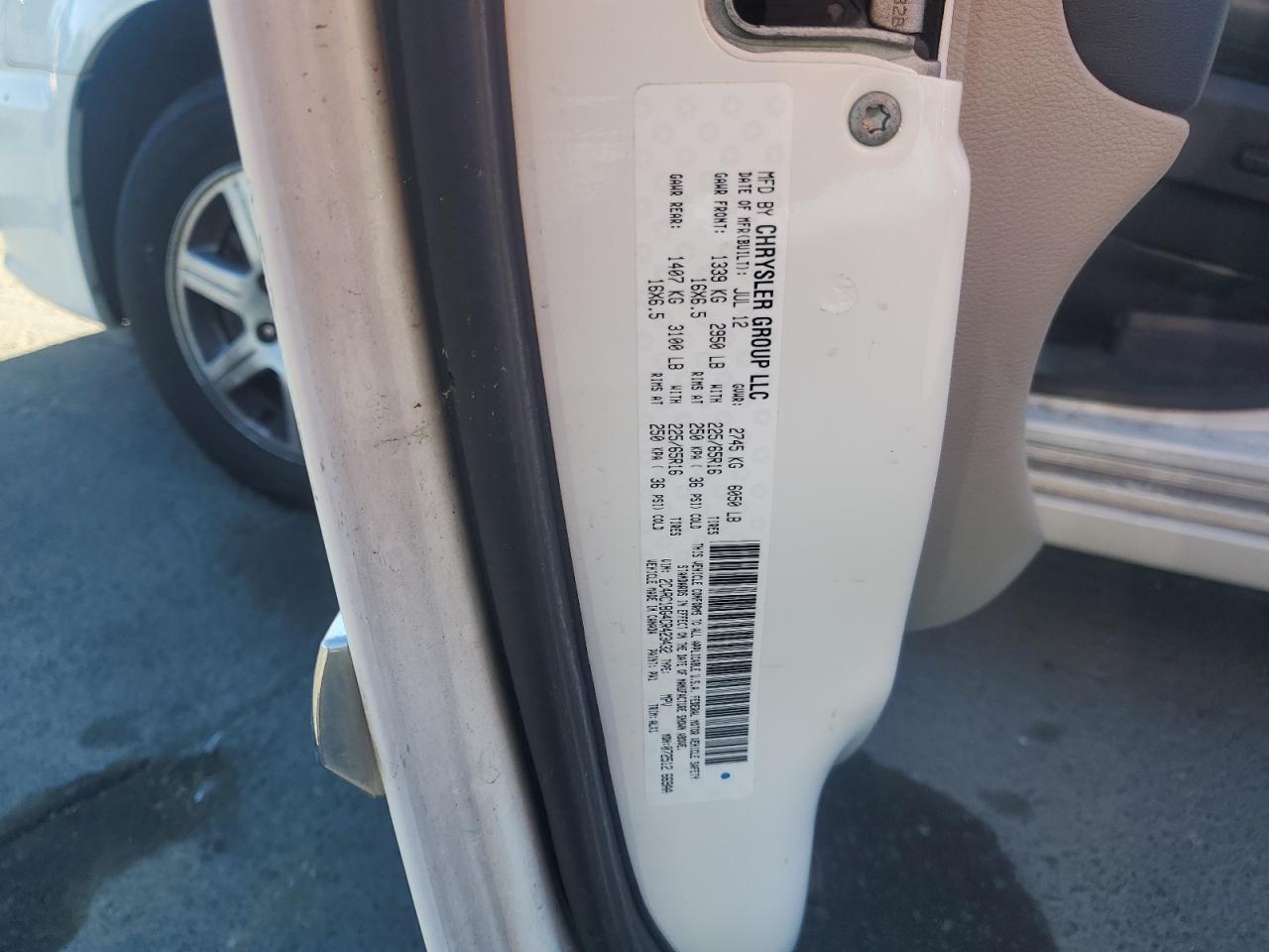 2012 Chrysler Town & Country Touring VIN: 2C4RC1BG4CR423432 Lot: 85728915