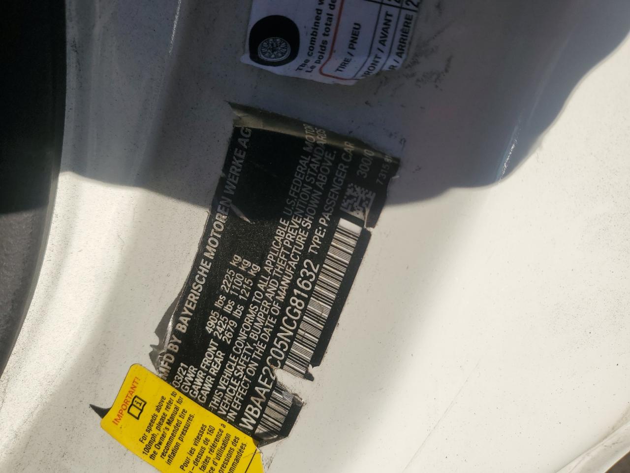 2022 BMW 840I VIN: WBAAE2C05NCG81632 Lot: 90917165