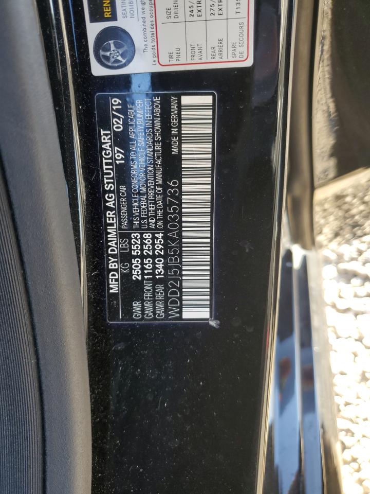 2019 Mercedes-Benz Cls 450 VIN: WDD2J5JB5KA035736 Lot: 84568365