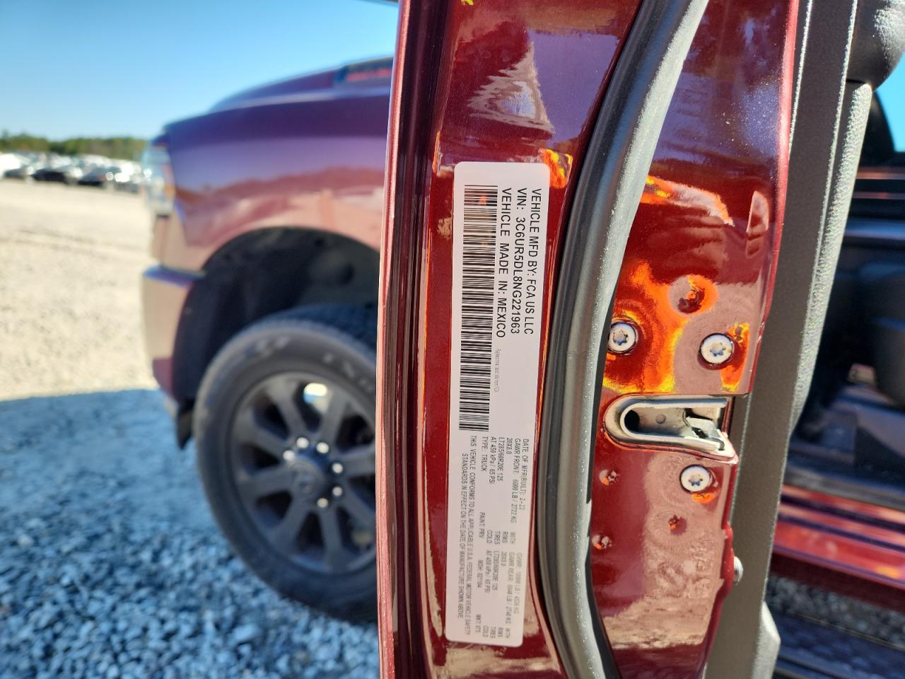 2022 Ram 2500 Big Horn/Lone Star VIN: 3C6UR5DL8NG221963 Lot: 86455595