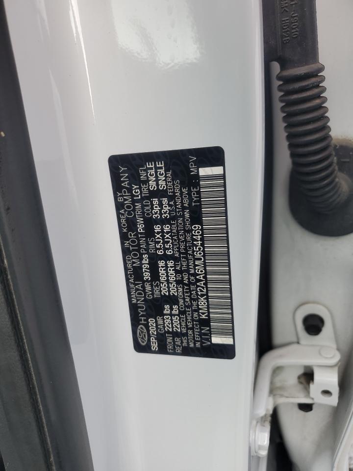 2021 Hyundai Kona Se VIN: KM8K12AA6MU654469 Lot: 86294515