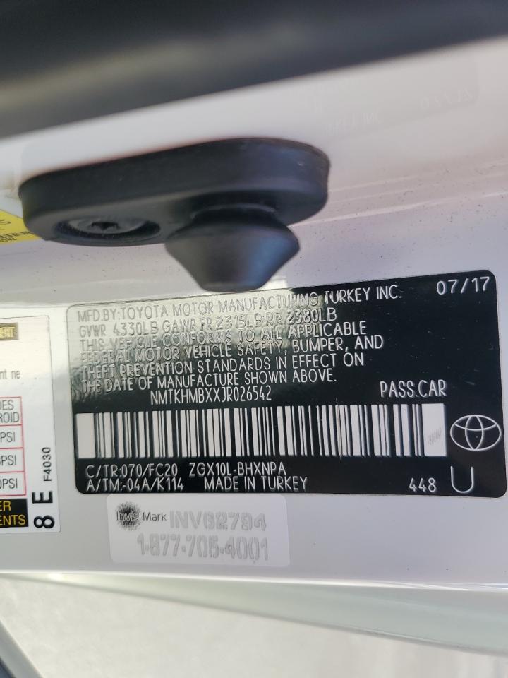 2018 Toyota C-Hr Xle VIN: NMTKHMBXXJR026542 Lot: 85370525