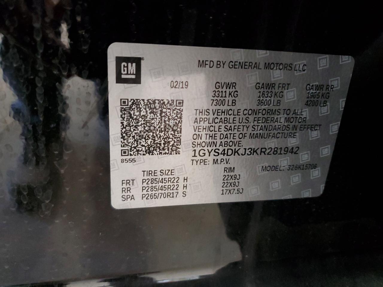 2019 Cadillac Escalade Platinum VIN: 1GYS4DKJ3KR281942 Lot: 89819065