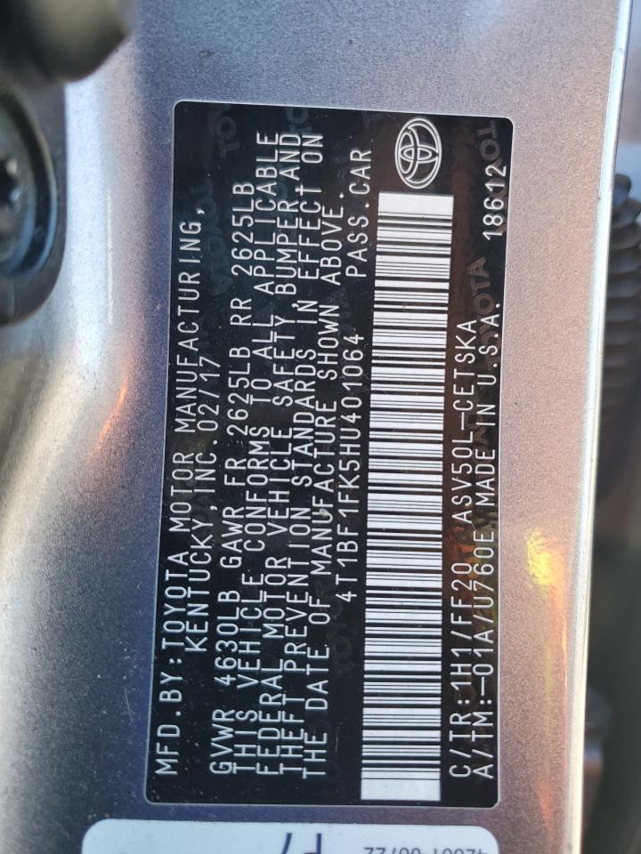 2017 Toyota Camry Le VIN: 4T1BF1FK5HU401064 Lot: 82662735