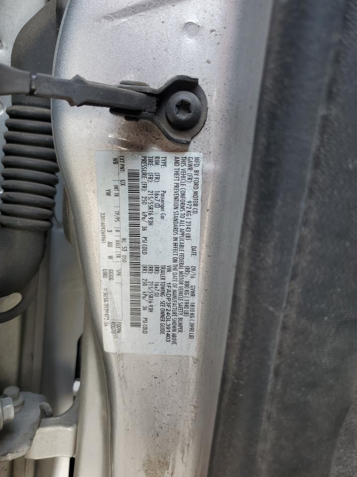 2016 Ford Focus Se VIN: 1FADP3F24GL391403 Lot: 86119405