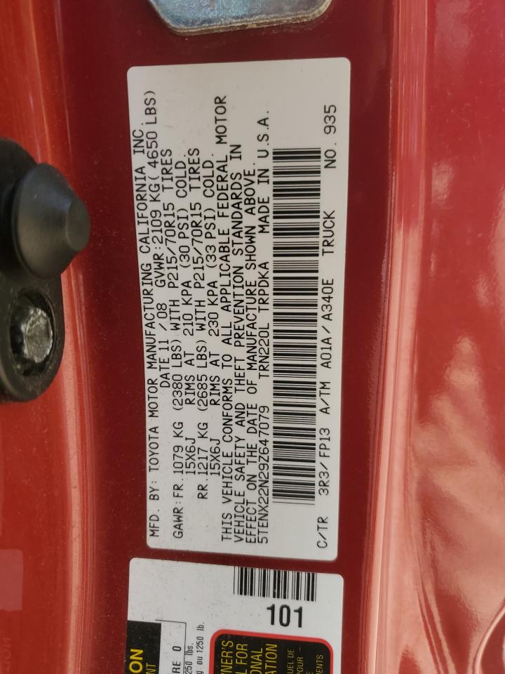 2009 Toyota Tacoma VIN: 5TENX22N29Z647079 Lot: 82000845