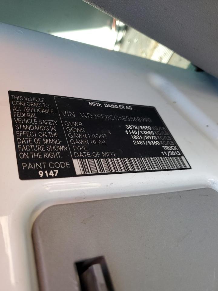 2014 Mercedes Benz Sprinter Utility / Service Van VIN: WD3PE8CC5E5868990 Lot: 89439765