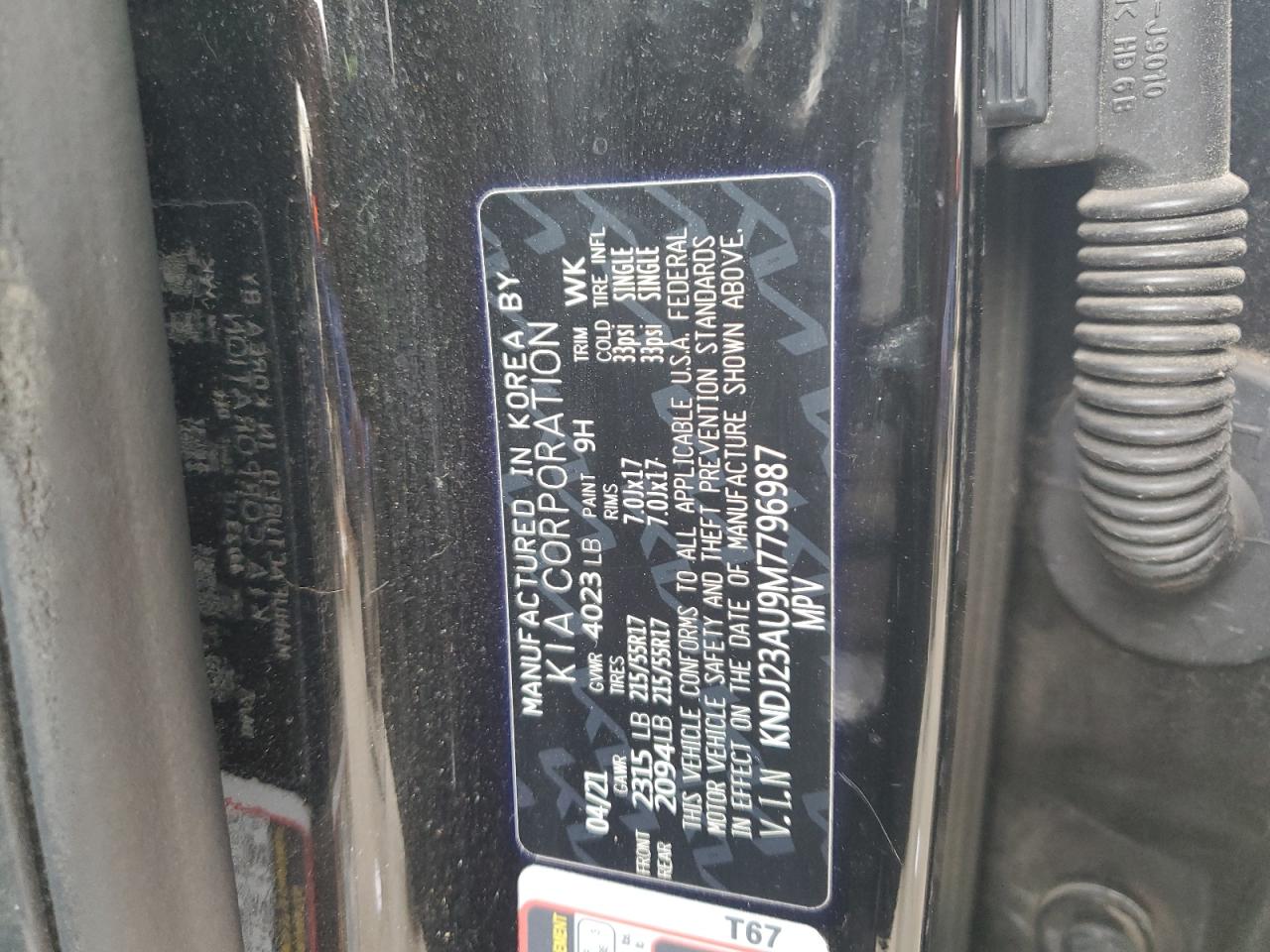 2021 Kia Soul Lx VIN: KNDJ23AU9M7796987 Lot: 82259305