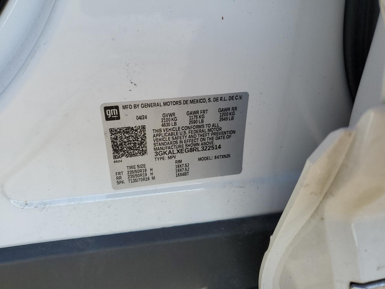 2024 GMC Terrain Denali VIN: 3GKALXEG8RL322514 Lot: 85568295