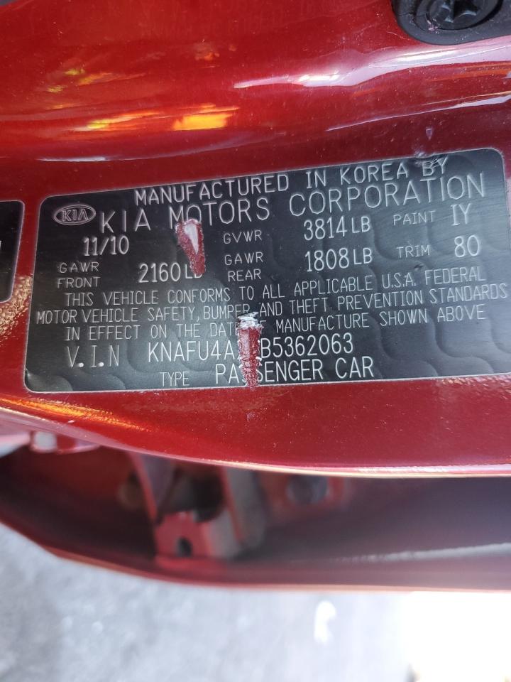 2011 Kia Forte Ex VIN: KNAFU4A20B5362063 Lot: 89642225