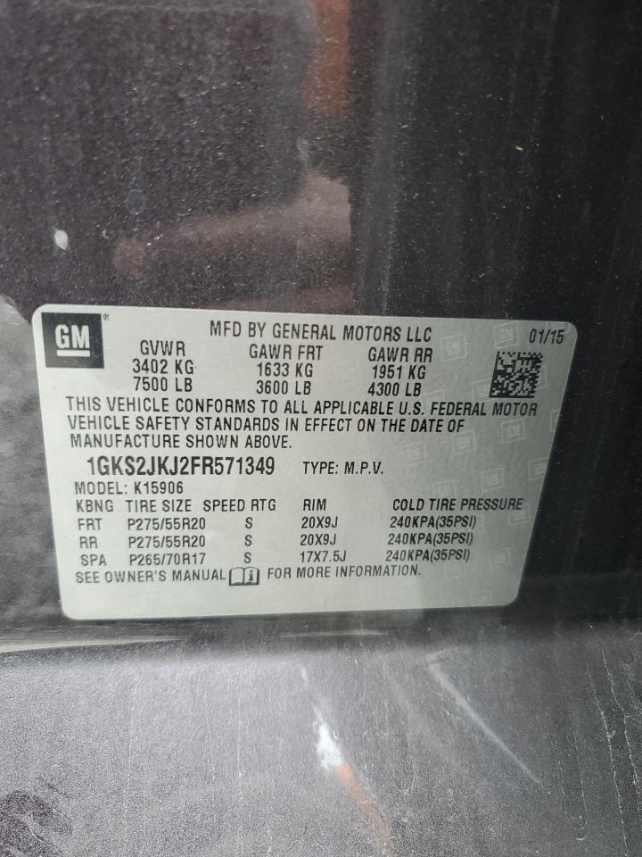 2015 GMC Yukon Xl Denali VIN: 1GKS2JKJ2FR571349 Lot: 82468575