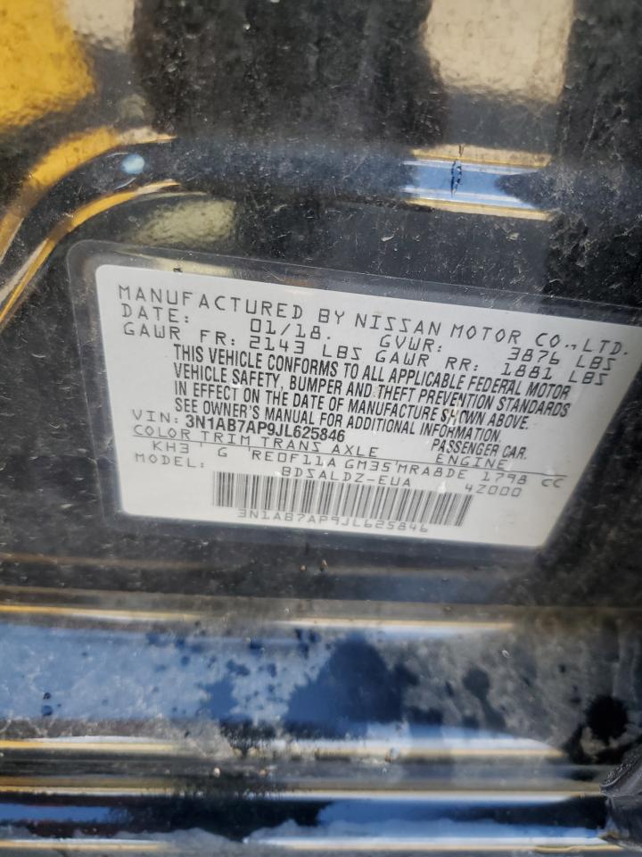 2018 Nissan Sentra S VIN: 3N1AB7AP9JL625846 Lot: 86762725