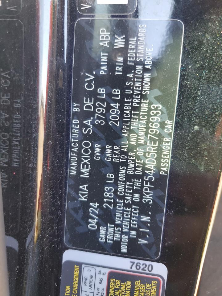 2024 Kia Forte Gt Line VIN: 3KPF54AD5RE796933 Lot: 86166775