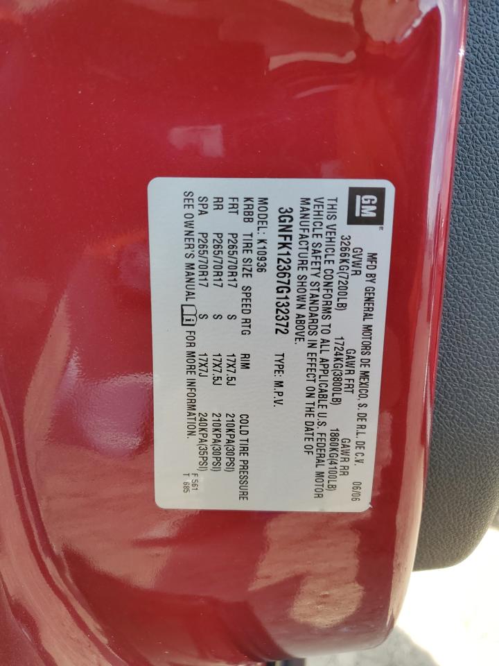 2007 Chevrolet Avalanche K1500 VIN: 3GNFK12367G132372 Lot: 90937025