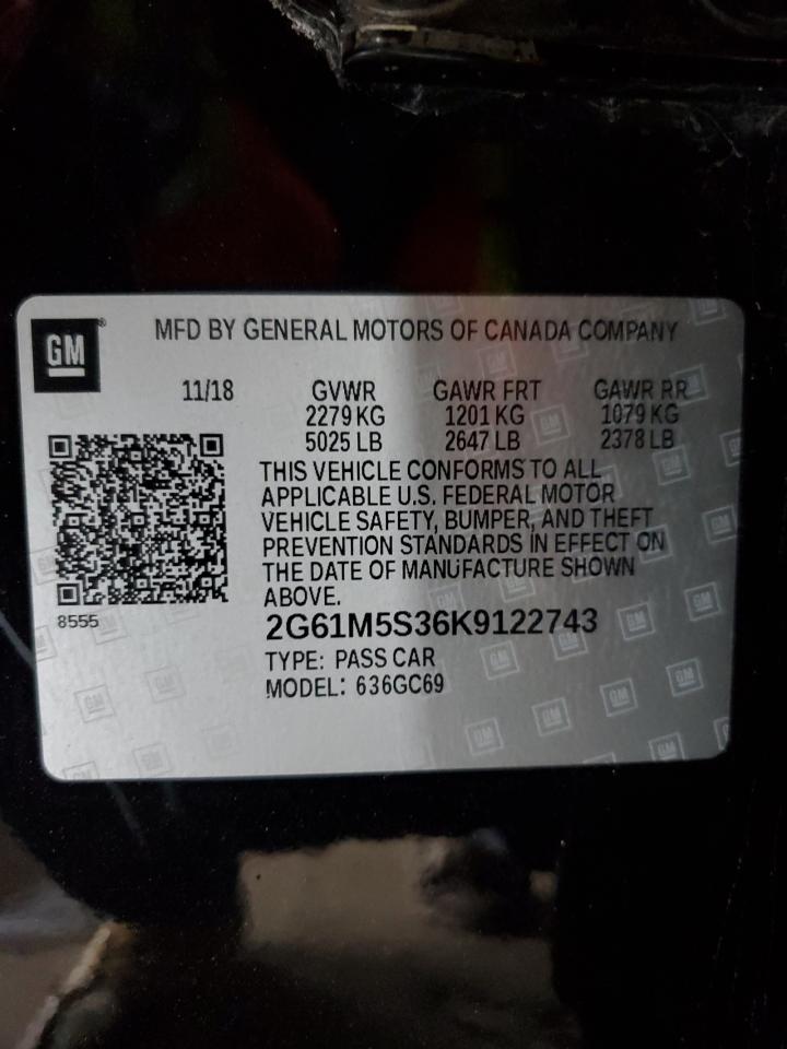 2019 Cadillac Xts Luxury VIN: 2G61M5S36K9122743 Lot: 85884655