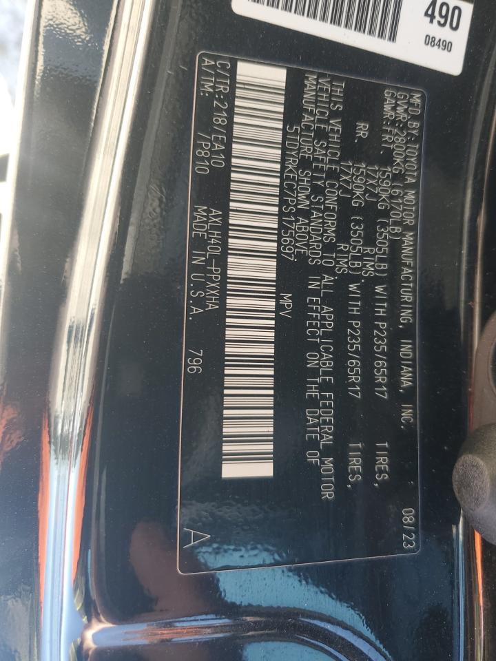 2023 Toyota Sienna Xle VIN: 5TDYRKEC7PS175697 Lot: 84952315